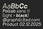 Poltab Italic, a Sans Serif Font by Glyphminds Studios (Thumbnail 5 of 9)