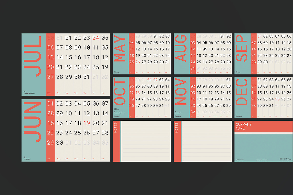 Simple 2025 Desk Calendar, a Stationery Template by Neermana (Photo 4 of 4)