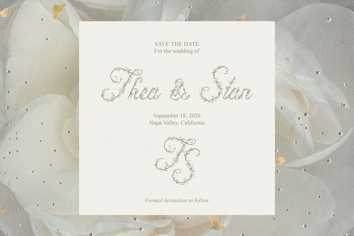 Petalia Decorative Floral Font, a Script Font by AnMark (Photo 6 of 11)