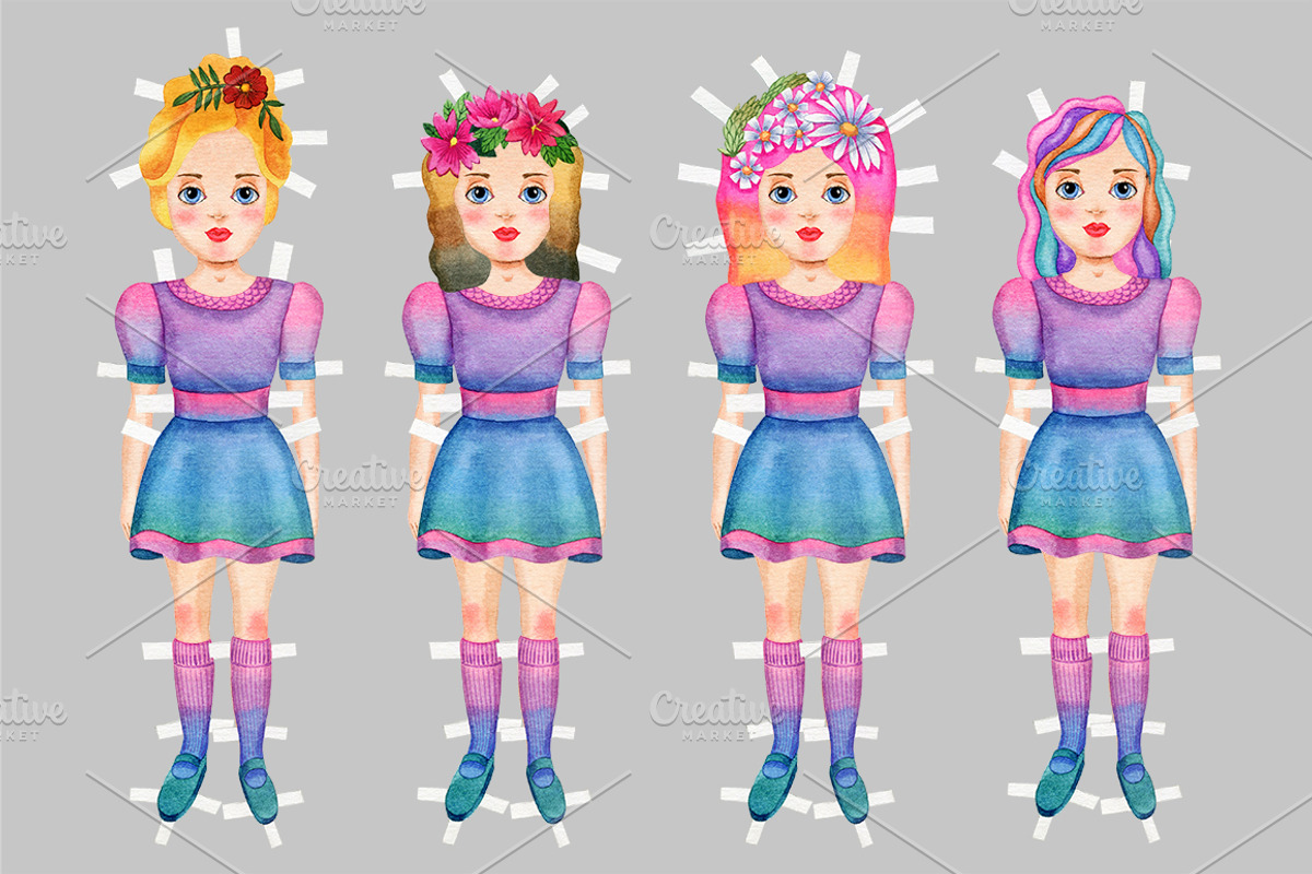 Paper doll, an Illustration by Watercolor life (Photo 4 of 4)