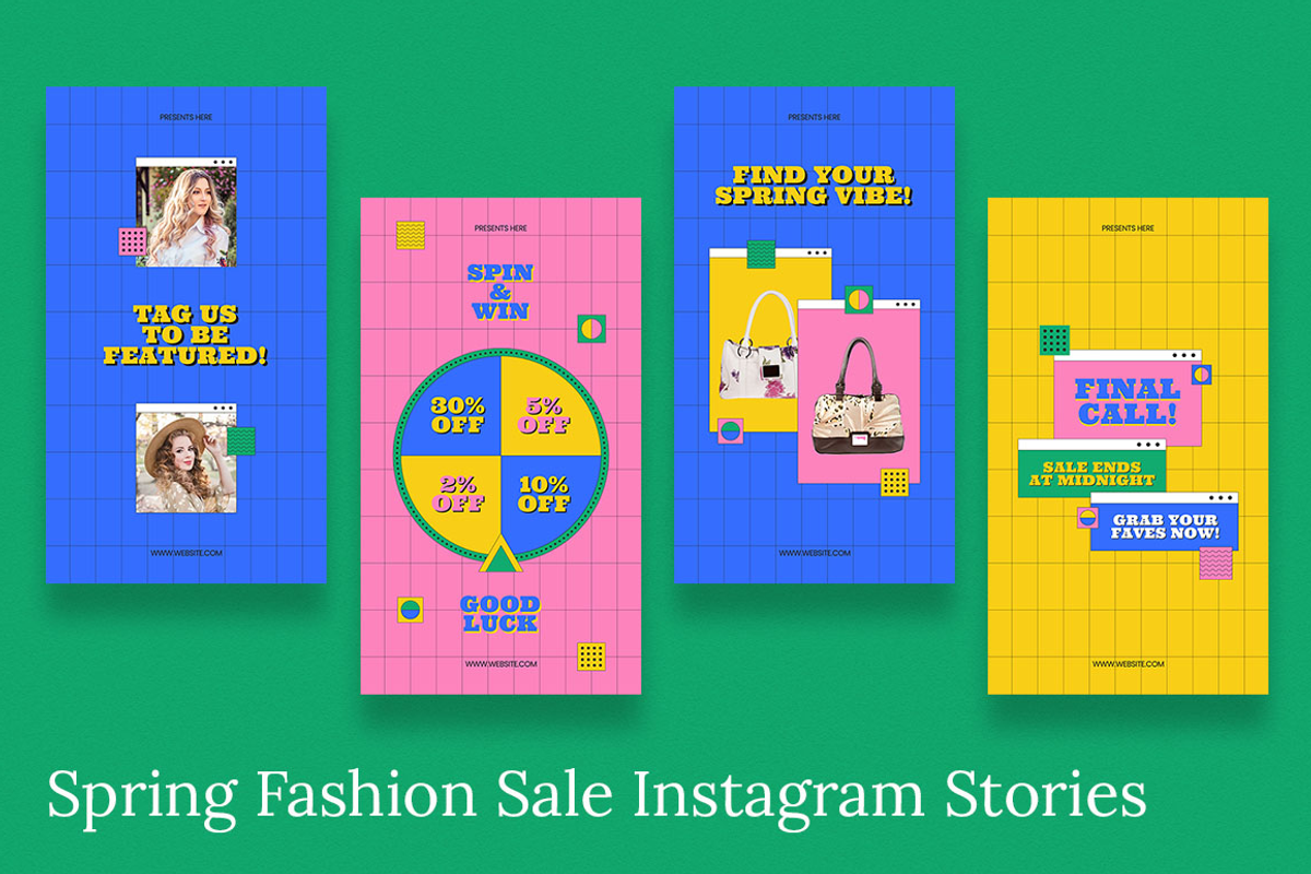 Spring Fashion Sale Memphis Style In, a Social Media Template by Attype (Photo 4 of 4)