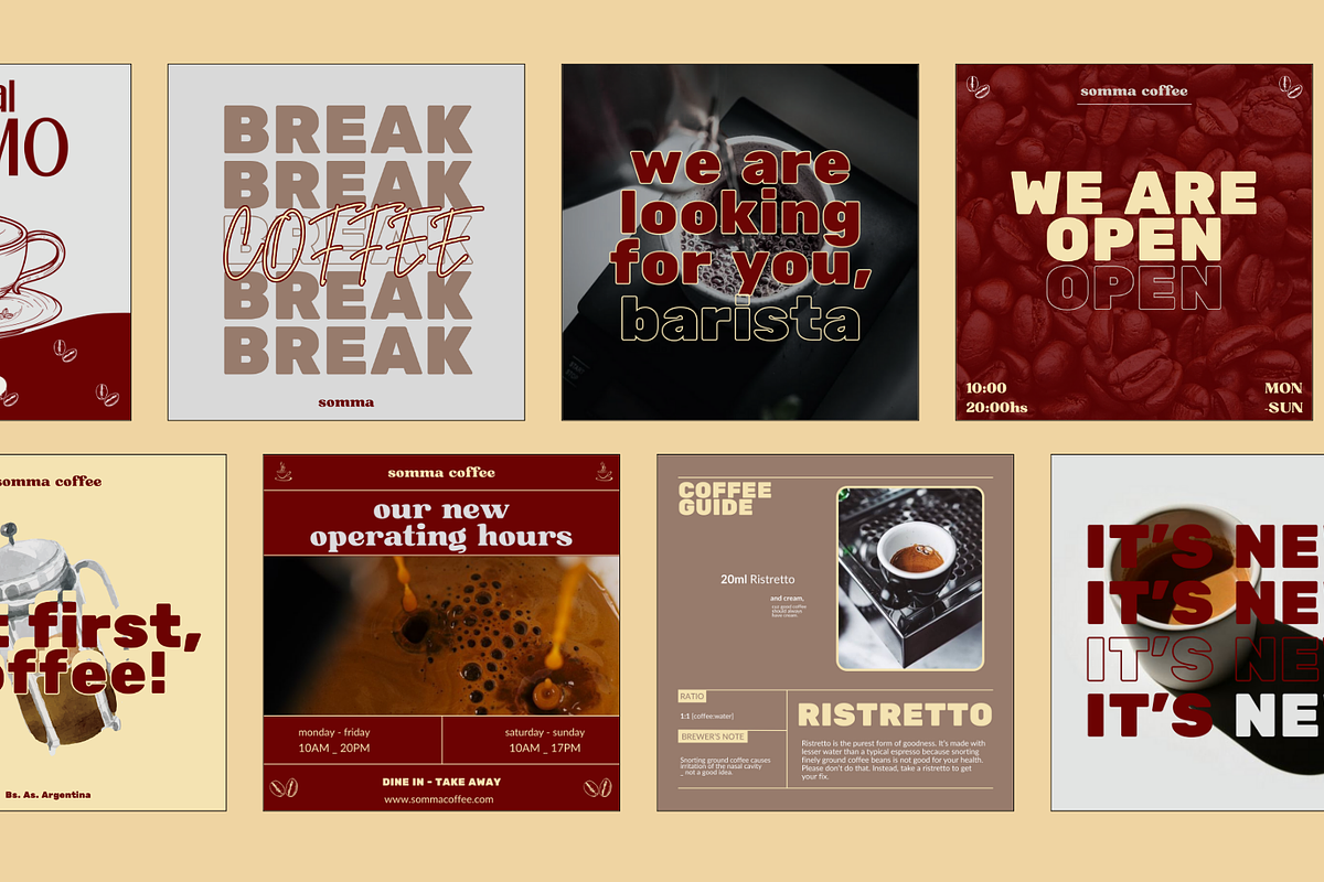 18 Editable Template Canva for Coffe, a Social Media Template by paulapedrazzini (Photo 3 of 8)
