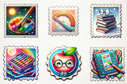 Back To School Postage Stamp Clipart, an Illustration by RobertsArt (Thumbnail 3 of 4)