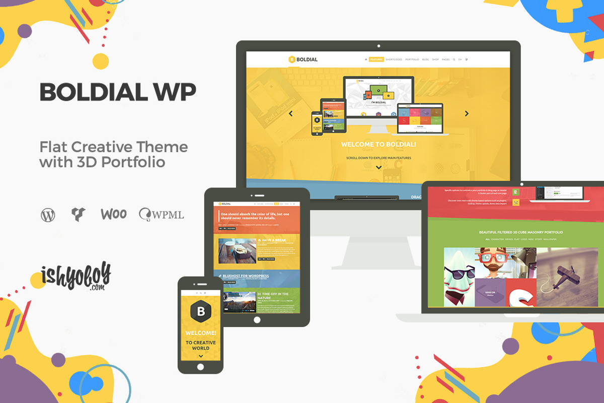 Boldial WP - 3D Portfolio Theme, a WordPress Template by IshYoBoy (Photo 1 of 2)