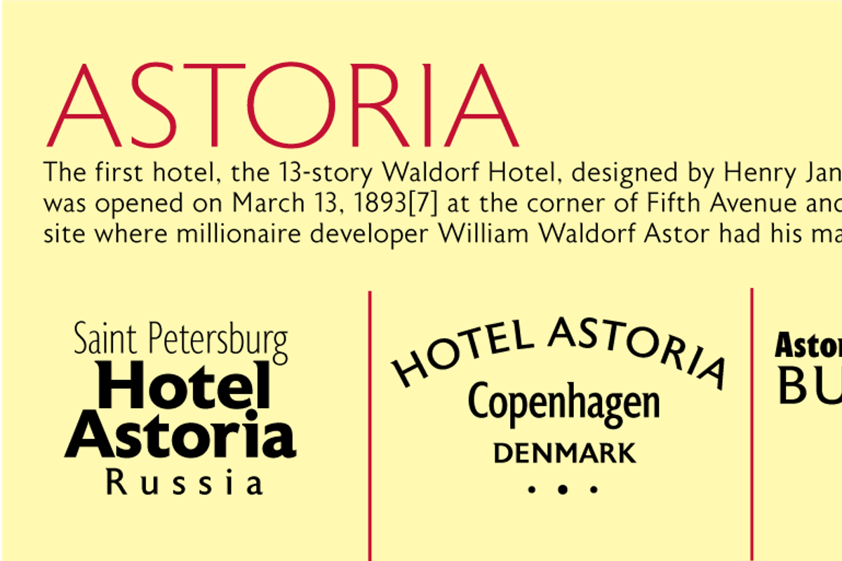 Astoria, a Sans Serif Font by Alan Meeks Collection