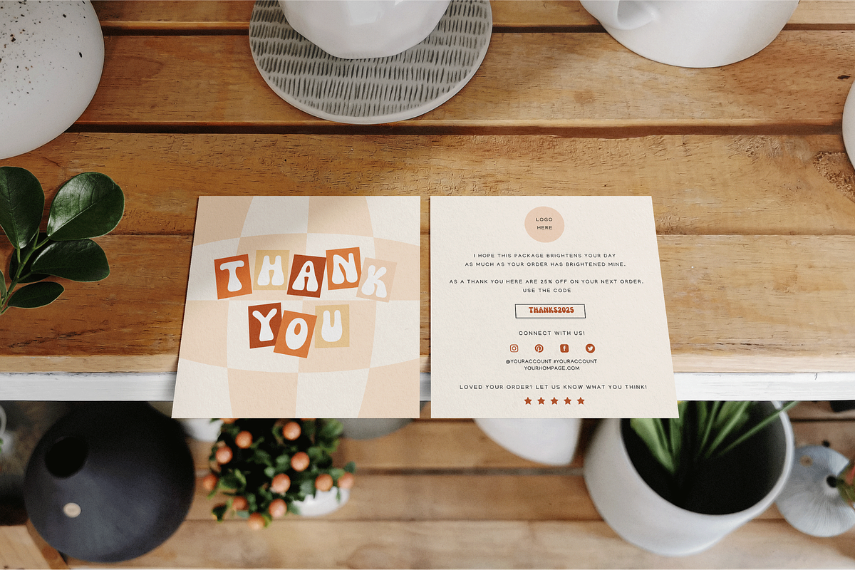 Retro Thank you Card Template, a Business Card Template by Hellohastore (Photo 5 of 9)