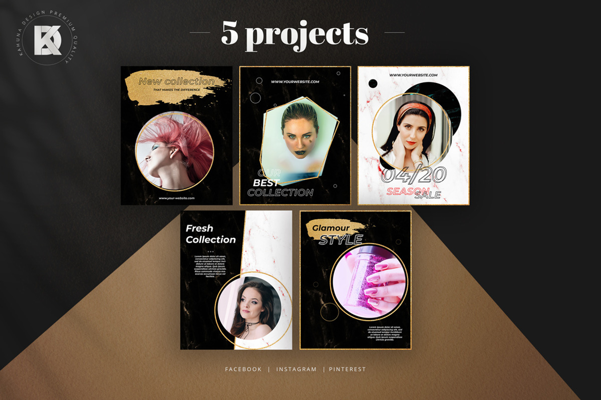 Gold / Glamour / Brush Social Media, a Social Media Template by Kahuna Design (Photo 6 of 6)
