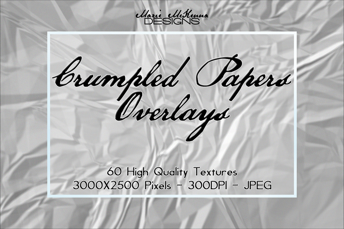 Crumpled Papers Overlays, a Texture Graphic by MarieMcKennaDesigns (Photo 1 of 4)