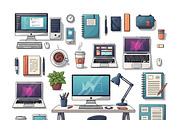 26 Vector Office Workspace Icon, a Background Graphic by adenpinkstore (Thumbnail 10 of 10)
