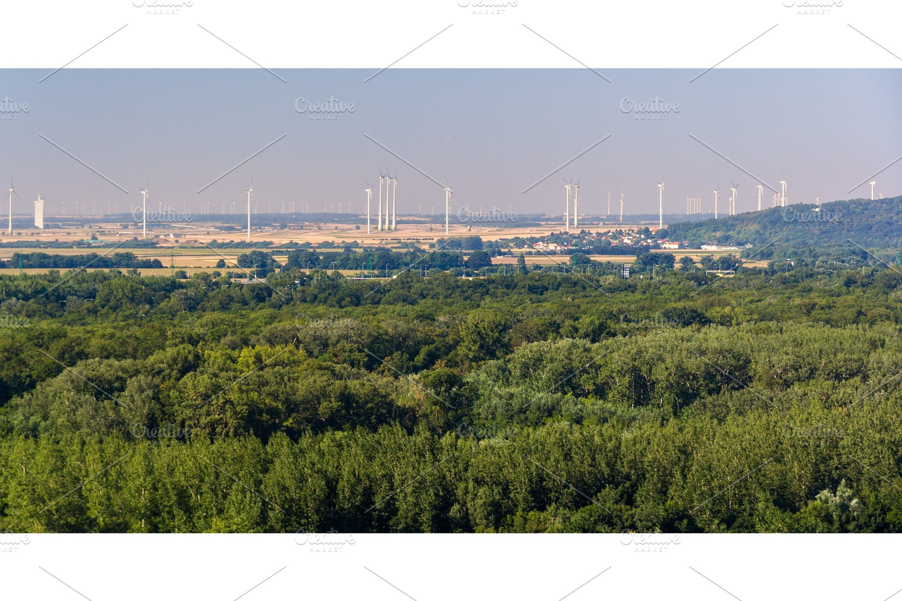 Wind farm in Austria, view from Bratislava Castle, a Nature Photo by Leonid Andronov
