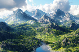 Majestic Mountains Verdant Valley Sc, a Photo by Pixeness Studio