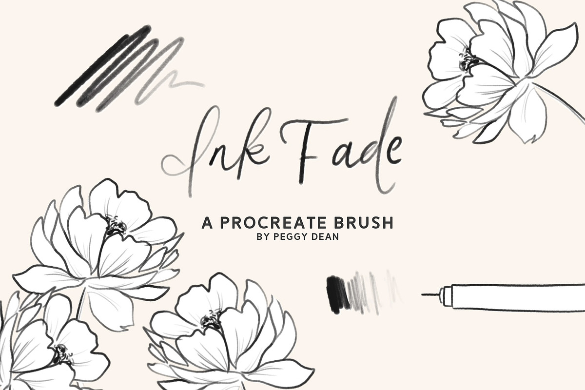 10 Drawing Ink Procreate Brushes, a Brush Add-On by The Pigeon Letters (Photo 7 of 13)