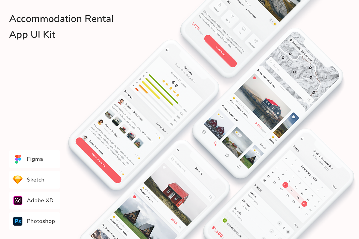Accommodation Rental App UI Kit, an UI Kit Template by Betush