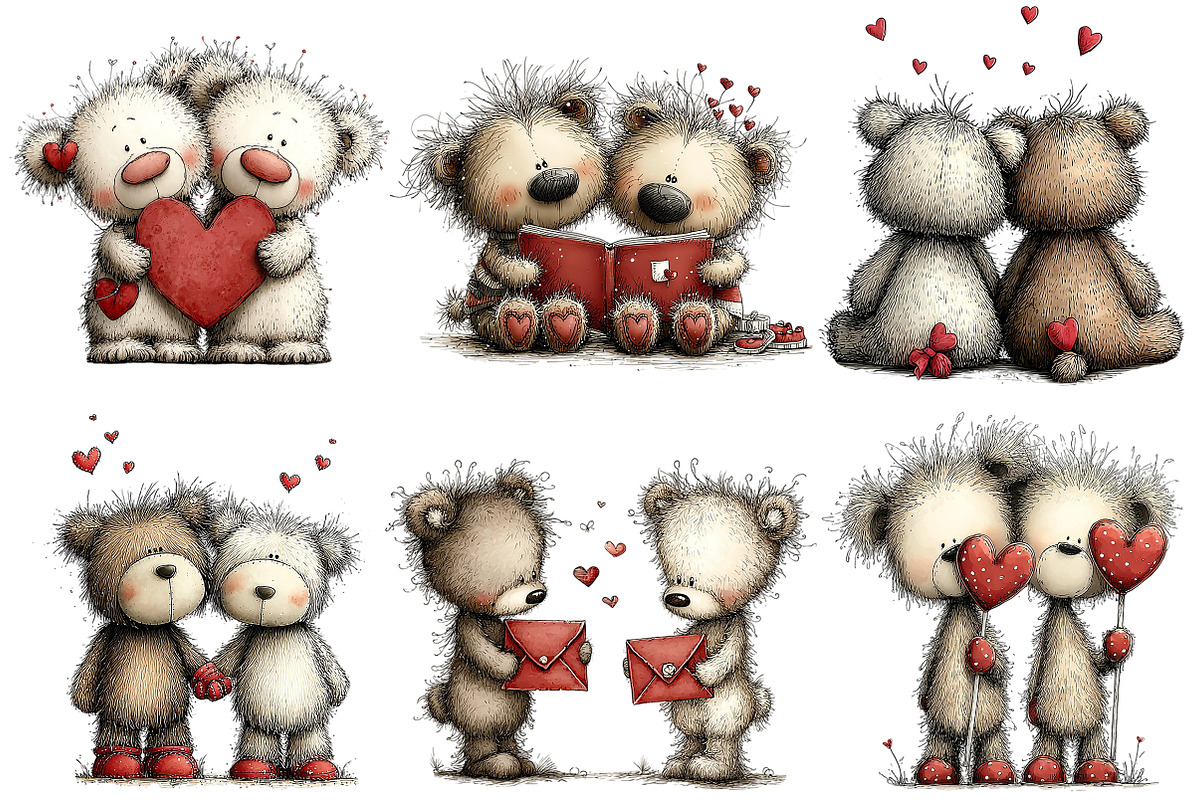 Cute Valentine Bears in Love PNG, an Illustration by Craft Nest (Photo 3 of 7)