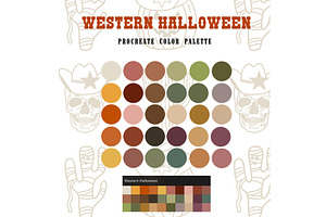 Western Halloween Procreate Stamps