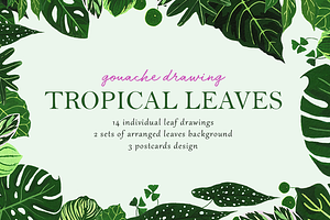 Tropical Leaves Drawing Set
