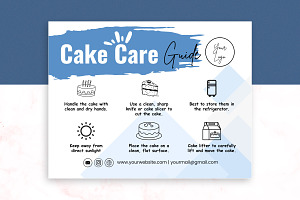 Cake Care Guide Editable Template