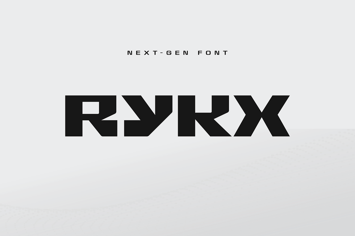 Rykx–Next Gen Bold Display Font, a Sans Serif Font by Ebad Designs (Photo 1 of 8)