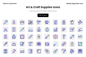 Art & Craft Supplies Icons, a Solid Icon by Wencory