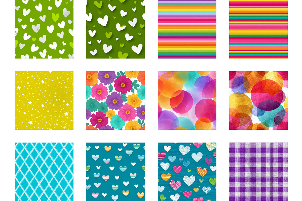 Neon Colors Digital Paper Pattern, a Pattern Graphic by CreationArt (Photo 4 of 4)