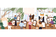 Artists drawing at art classes, an Education Illustration by PaperTrident (Thumbnail 1 of 8)