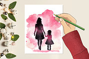 Black and Pink Mother's Day Clipart, a Seasonal Illustration by RobertsArt (Thumbnail 6 of 7)