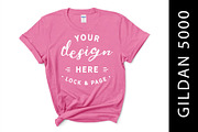Female Gildan 5000 Mockup Bundle, a Shirt Mockup by lock and page (Thumbnail 8 of 15)