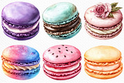 Macaron Watercolor Clipart, an Illustration by Craft Nest (Thumbnail 5 of 6)