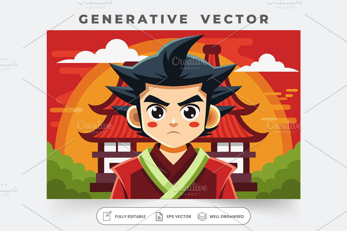 A young warrior stands confidently i, a Graphic by SouravDesign