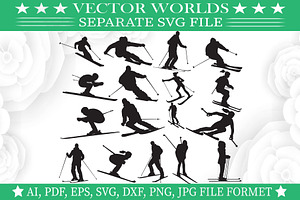 Skiing Svg, Ski, Snow, Mountain Svg