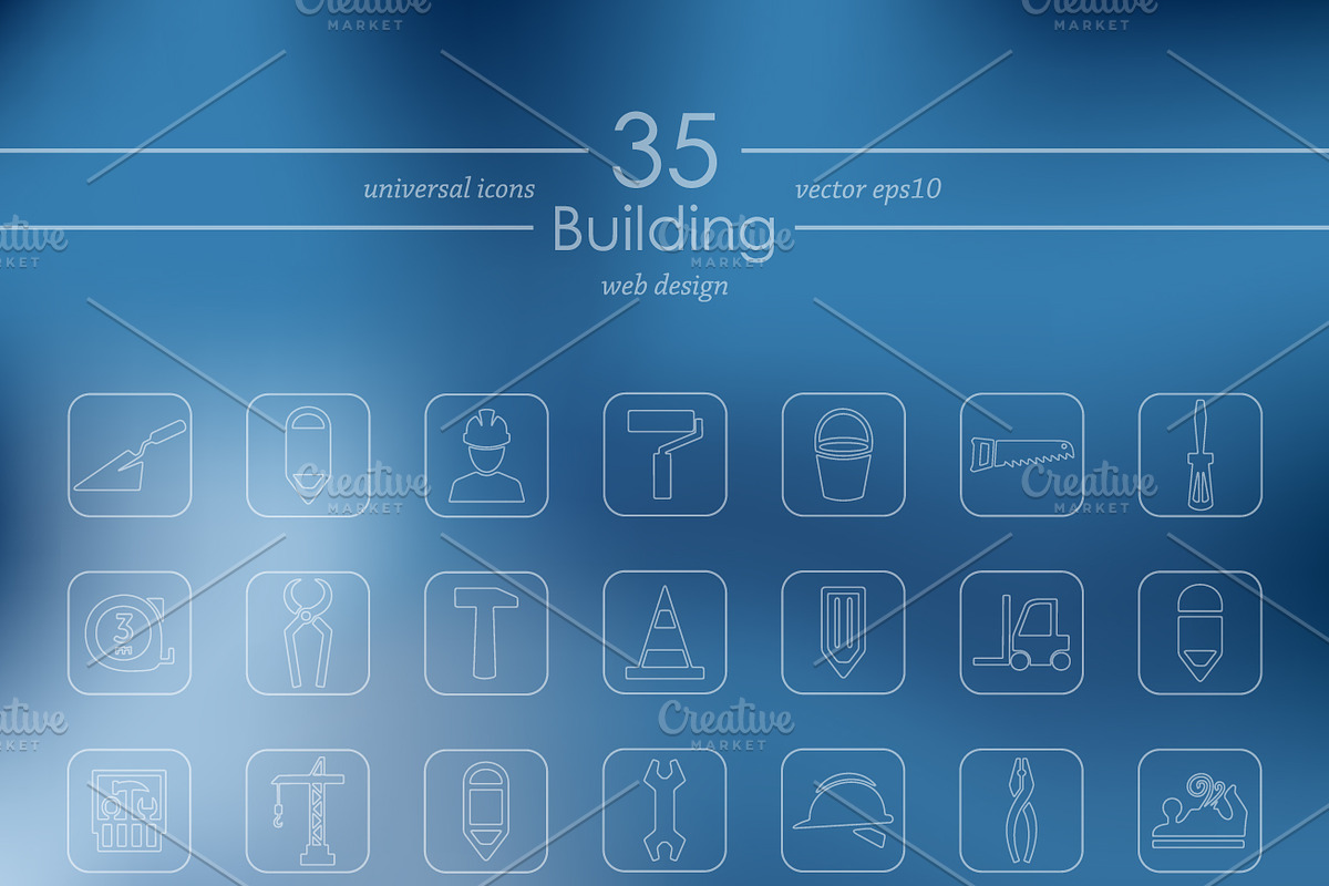 35 BUILDING icons, a Templates & Theme by Palau (Photo 2 of 4)
