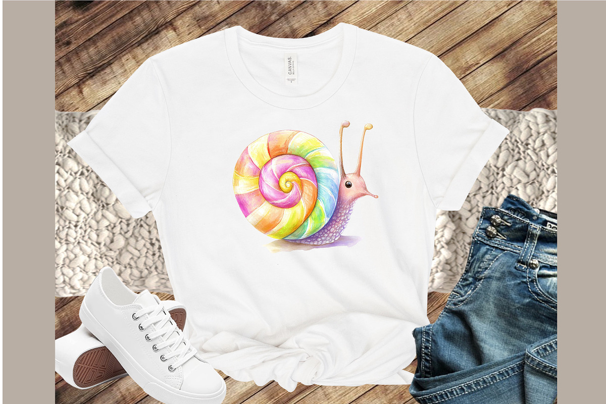 Watercolor Snail, Cute Snail Clipart, an Illustration by Sublimation Artist (Photo 4 of 6)
