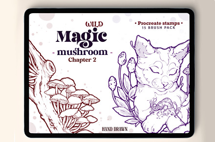 Magic Mushroom Procreate Stamp Brush