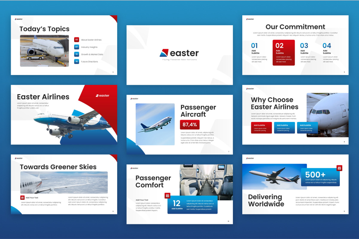 Easter Airlines Google Slides, a Presentation Template by Loin Studio (Photo 4 of 4)