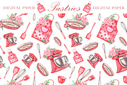 Pastries watercolor set. Baking., a Food Illustration by SabinaWatercolorArt (Thumbnail 13 of 13)