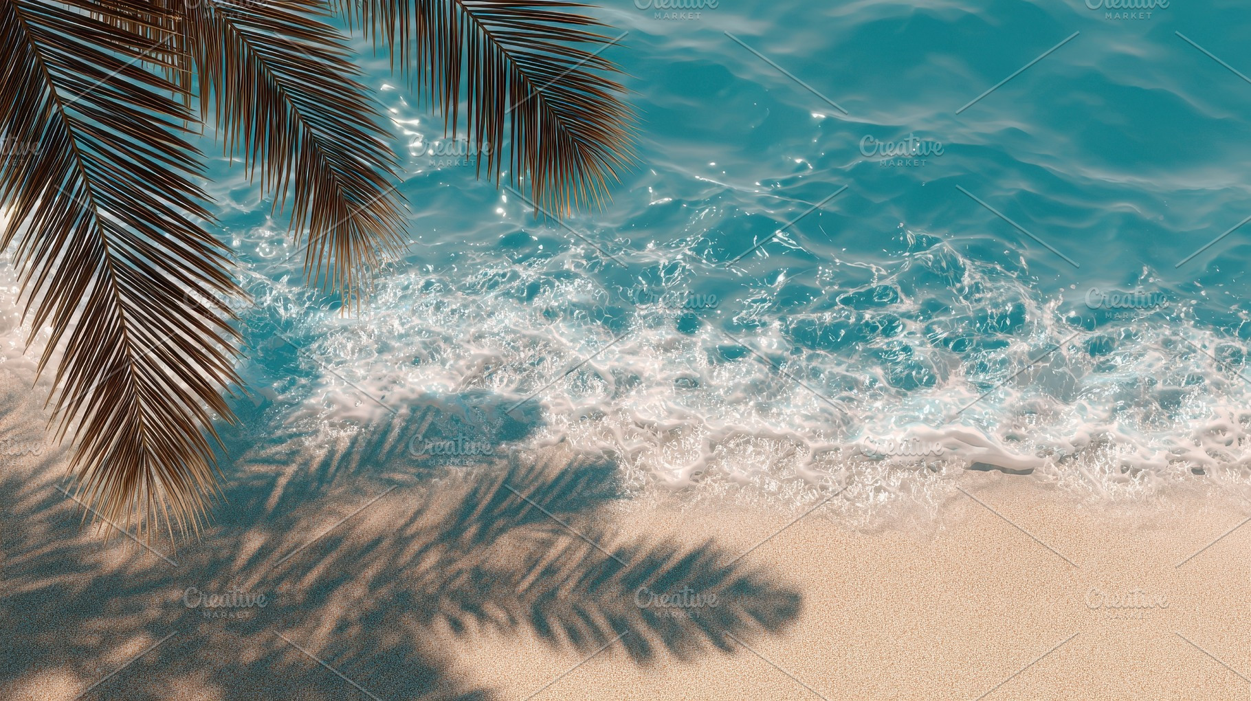 Clear blue water meets sandy beach, a Photo by Pavel_design