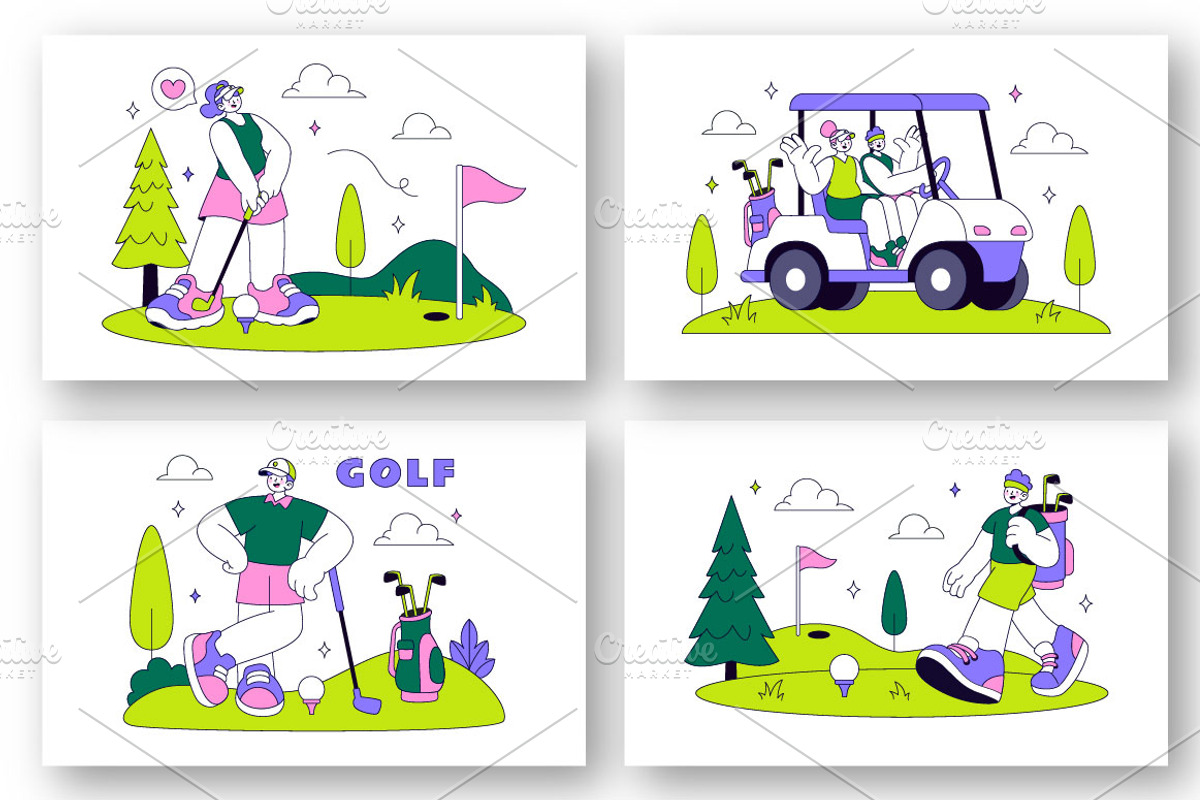 10 Golf Sport Vector Illustration, a Sport Illustration by denayunebgt (Photo 3 of 4)