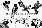Birds set vector. Silhouette images, an Animal Illustration by AnastasiyaOleynik (Thumbnail 1 of 8)