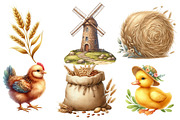 Farm animals watercolor  clipart, an Illustration by Designworld (Thumbnail 2 of 6)
