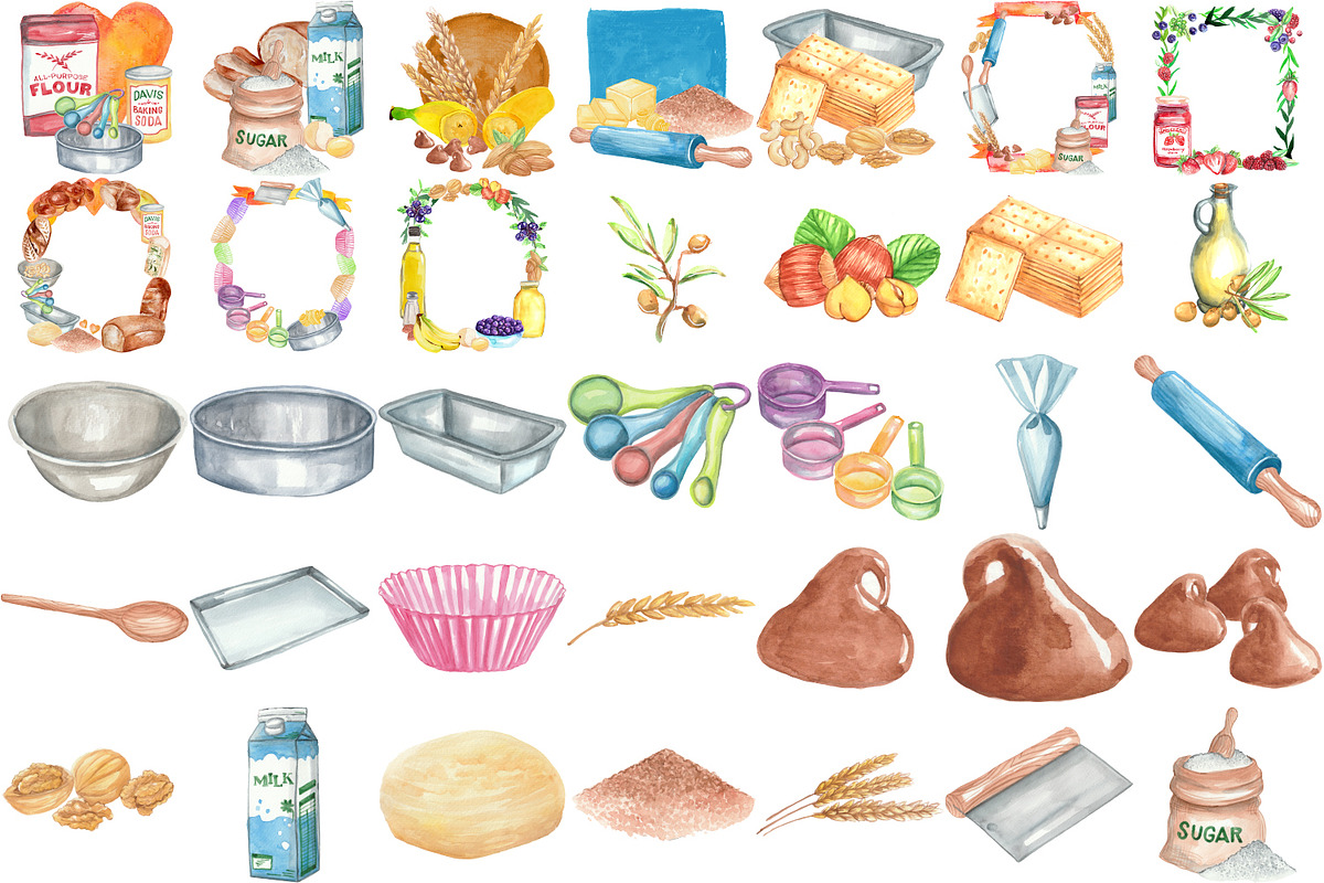 101 Baking Items Watercolor Clipart, an Illustration by LilyBoo Clipart (Photo 3 of 4)