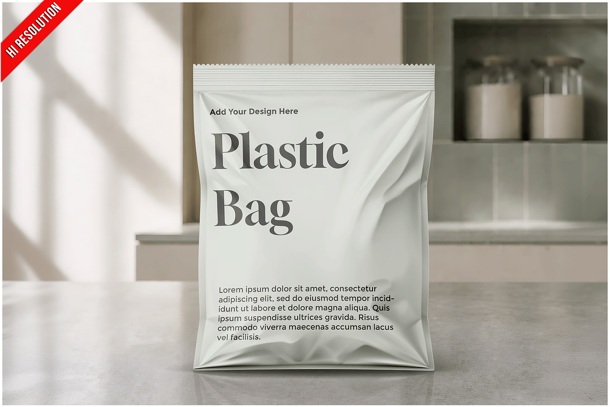 Plastic Packaging Bag PSD, a Packaging Mockup by Bruno's Shop (Photo 1 of 3)
