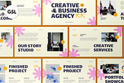 Cream Creative Agency Google Slide, a Presentation Template by graphicook (Thumbnail 1 of 4)