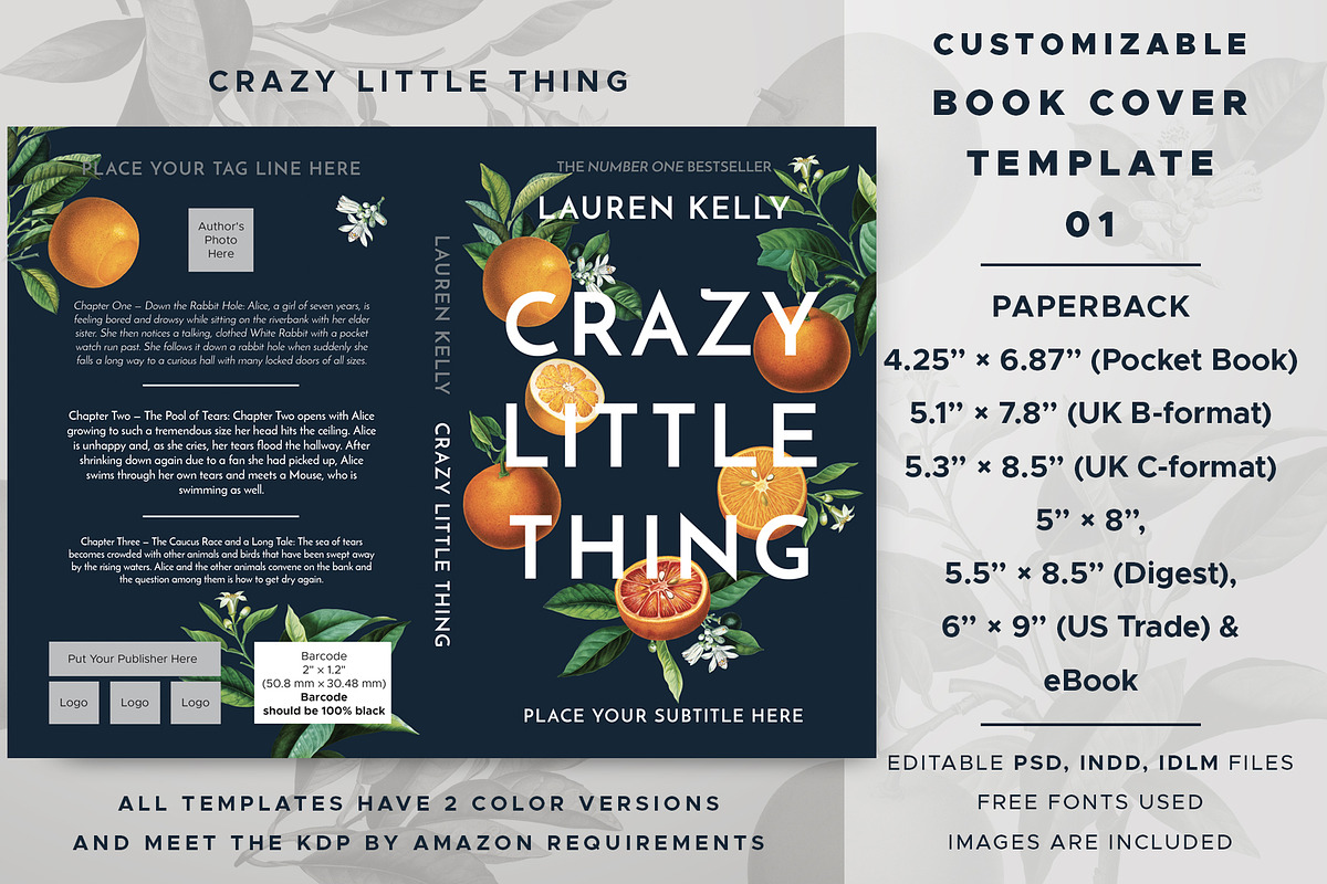 Customizable Book Cover Template 01, a Brochure Template by Olga Begak Art & Design (Photo 2 of 9)