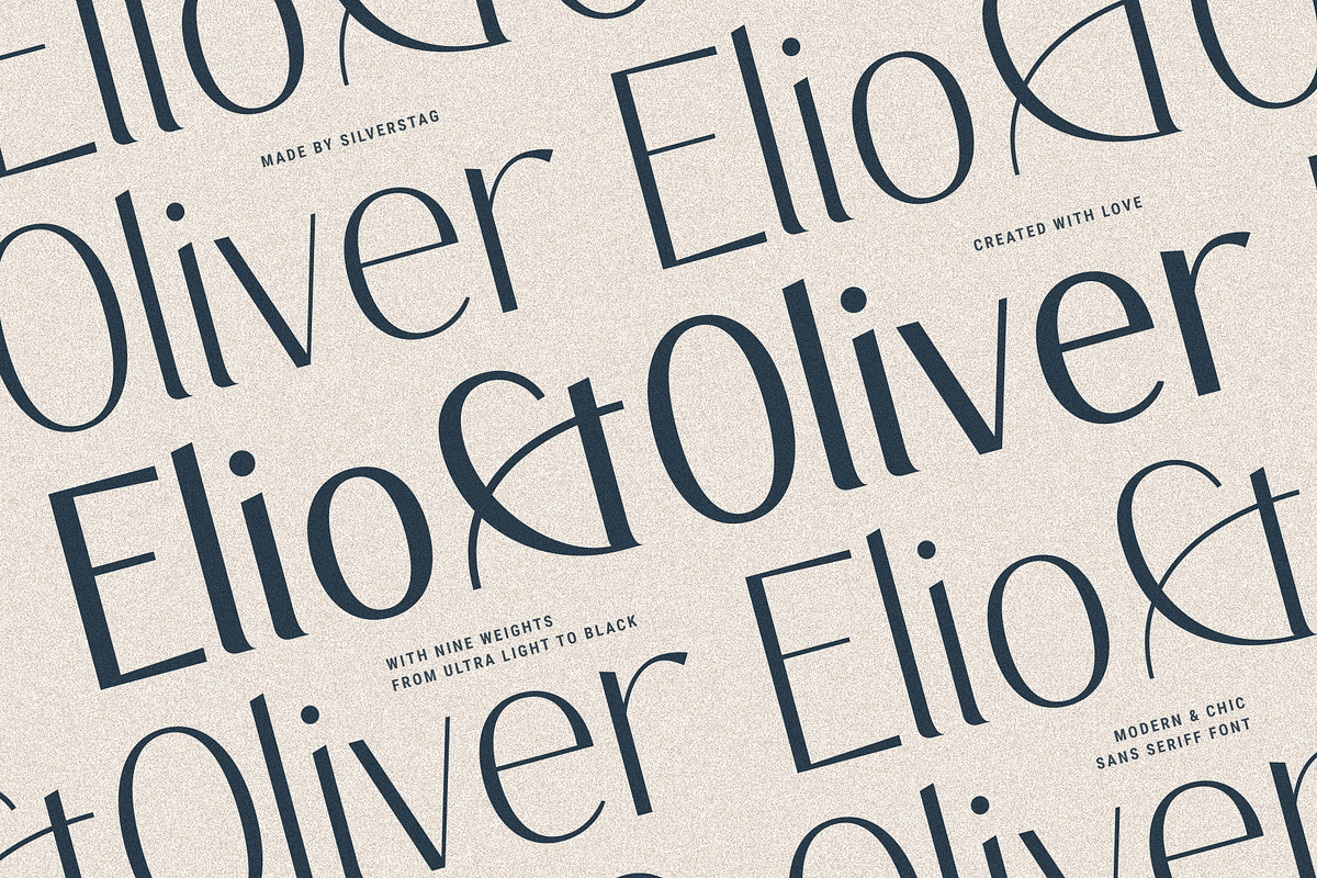 Elio & Oliver - Elegant Sans Serif, a Sans Serif Font by SilverStag Type Foundry (Photo 1 of 17)