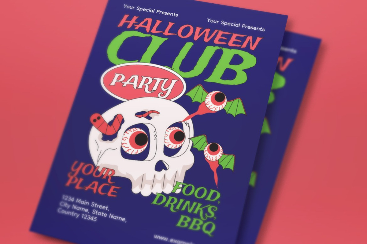 Halloween Club Party Flyer, a Flyer Template by graphicook (Photo 2 of 3)