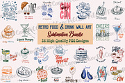 Retro Food and Drink Wall Art Bundle, a Graphic by Pet Cave (Thumbnail 1 of 7)