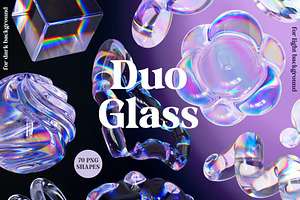 Colorful 3D Duo Glass Shapes Pack