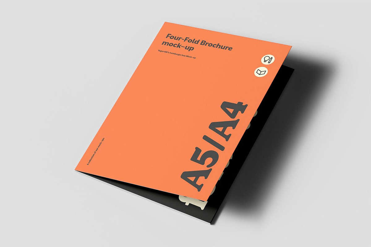 Four Fold A5 Brochure Mockup, an Advertising Mockup by Se٧enStudio (Photo 15 of 16)