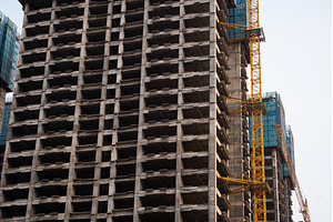 Close view of raw concrete columns, an Industrial Photo by volodymyrshtun13795
