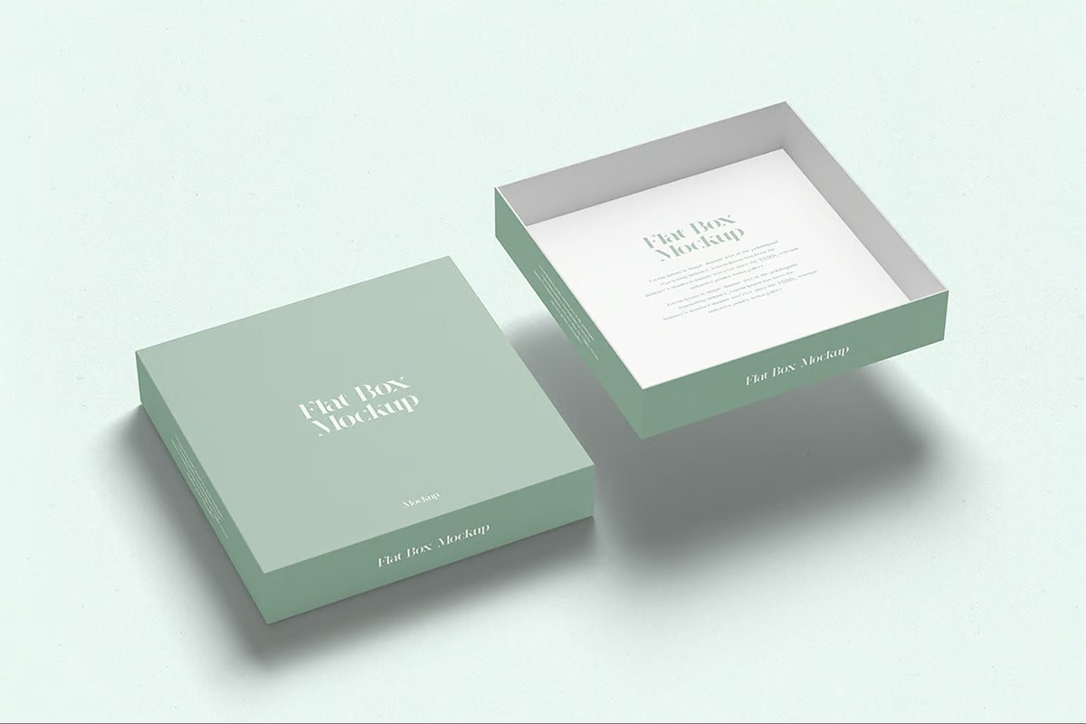Flat Box Mockup, a Packaging Mockup by Se٧enStudio (Photo 2 of 6)